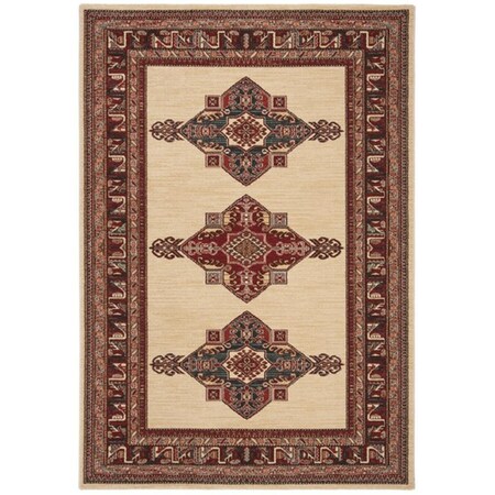 Safavieh 9 x 12 ft. Mahal Collection Global Rectangle Power Loomed RugCreme & Red MAH628A-9